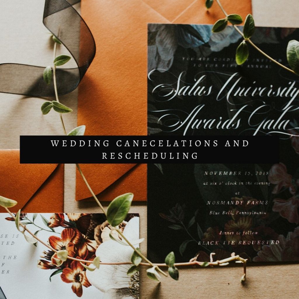 Wedding Cancelations and Rescheduling